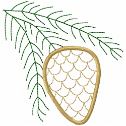 Pine Cone Embroidery Design 6